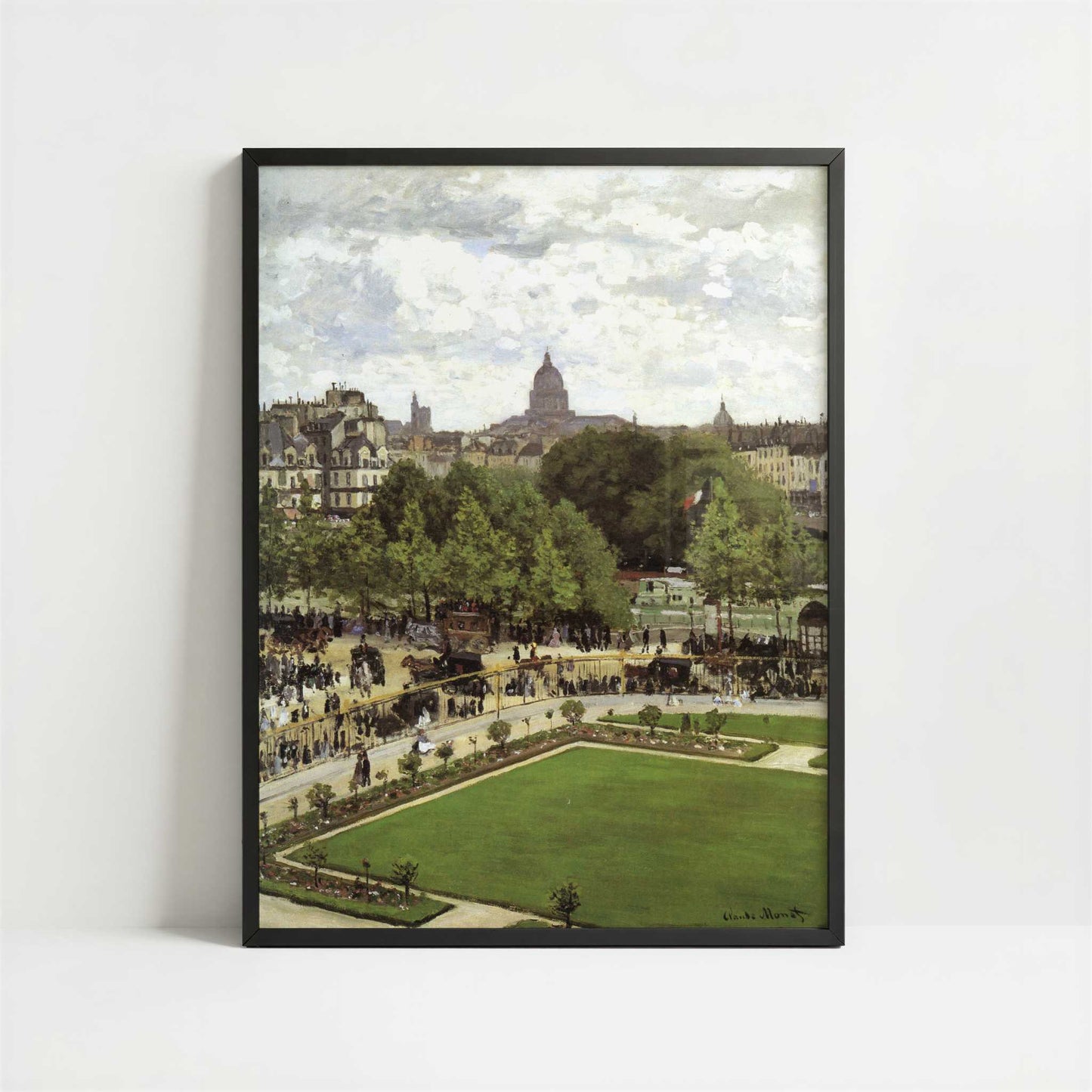 Garden of the Princess, Louvre (1867) by Claude Monet – Art Print - Art print in black frame
