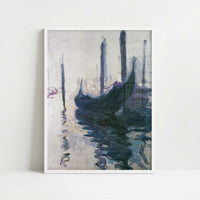 Gondolas in Venice (1908-9) by Claude Monet – Art Print - Art print in white frame