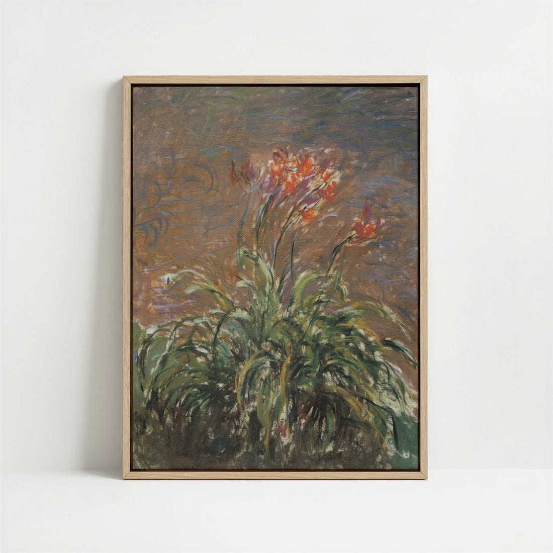 Framed Canvas - Framed canvas in oak color frame