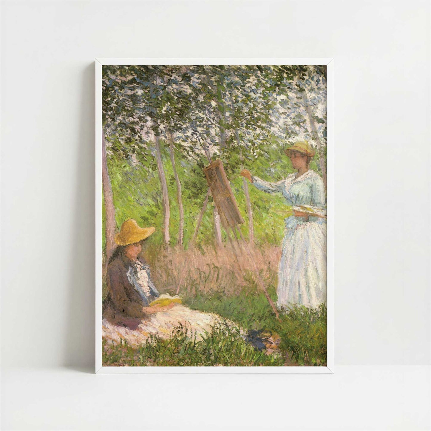 In the Woods at Giverny (1887) by Claude Monet – Art Print - Art print in white frame
