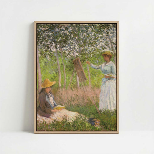 Framed Canvas - Framed canvas in oak color frame