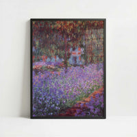 Irises in Artist's Garden (1900) by Claude Monet – Art Print - Art print in black frame