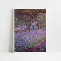 Irises in Artist's Garden (1900) by Claude Monet – Art Print - Art print in white frame