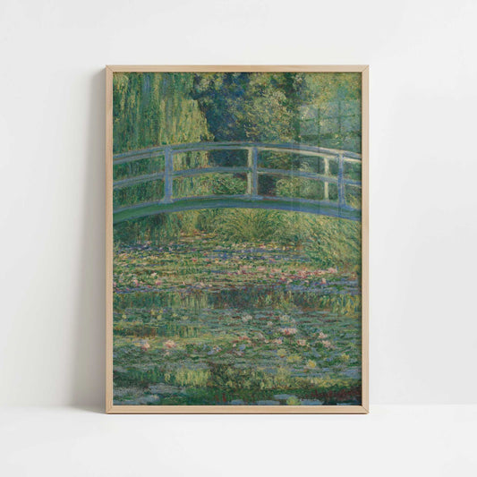 Japanese Bridge & Water-lilies 2 (1899) by Claude Monet – Art Print - Art print in oak frame