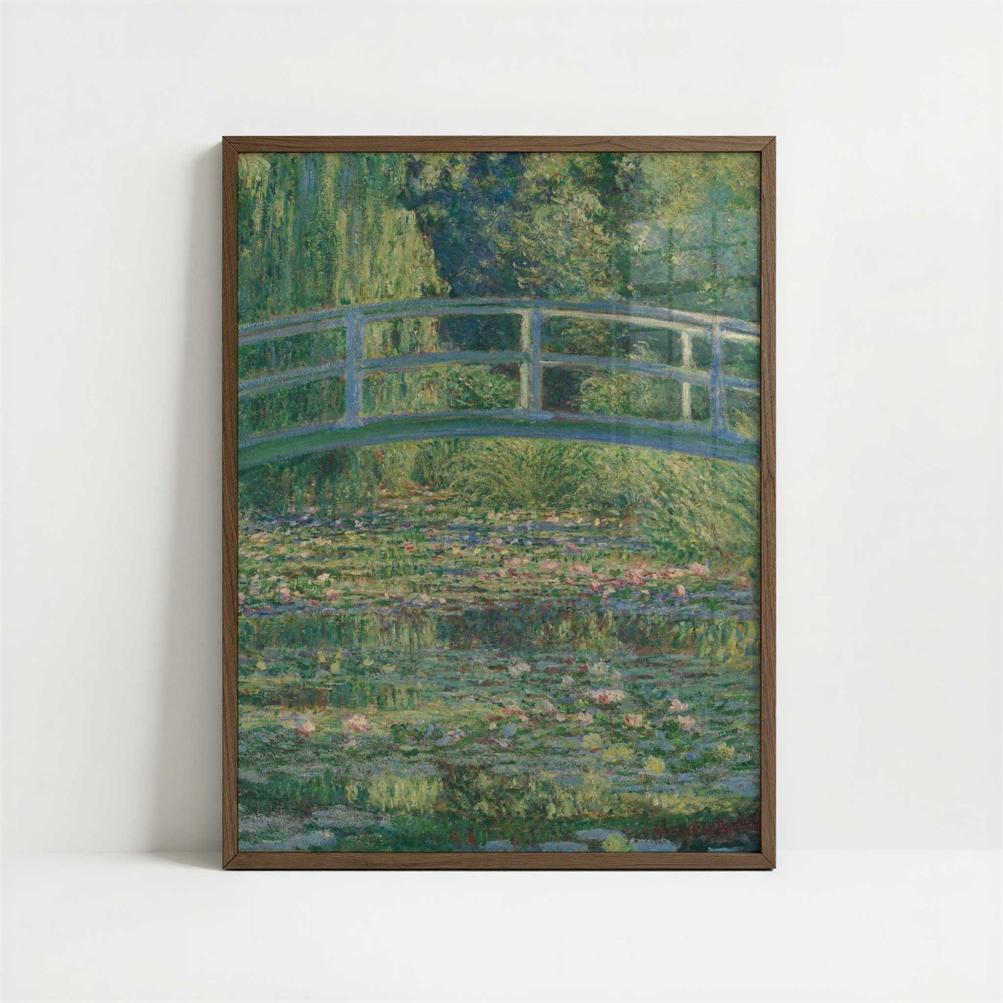 Japanese Bridge & Water-lilies 2 (1899) by Claude Monet – Art Print - Art print in dark wood frame