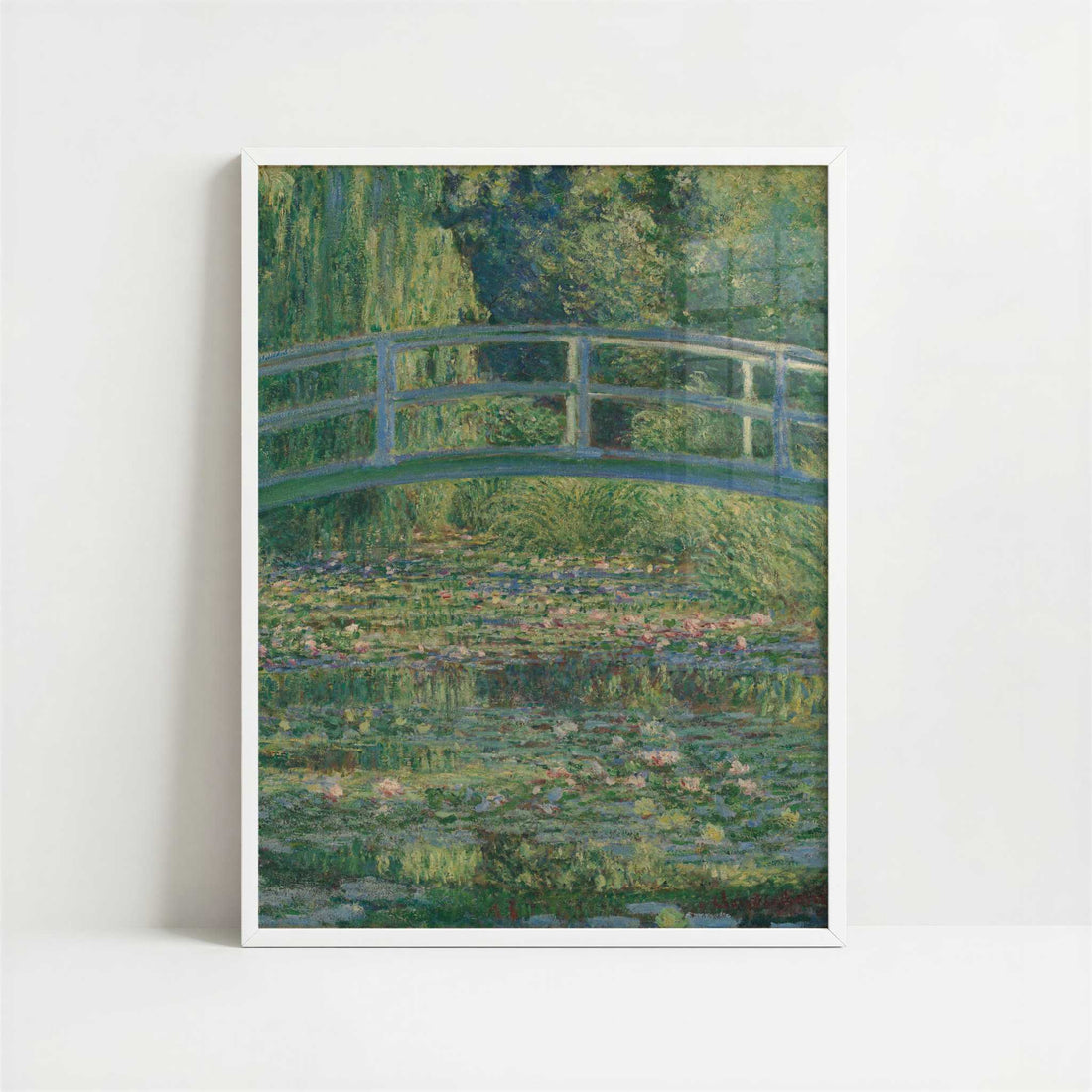 Japanese Bridge & Water-lilies 2 (1899) by Claude Monet – Art Print - Art print in white frame