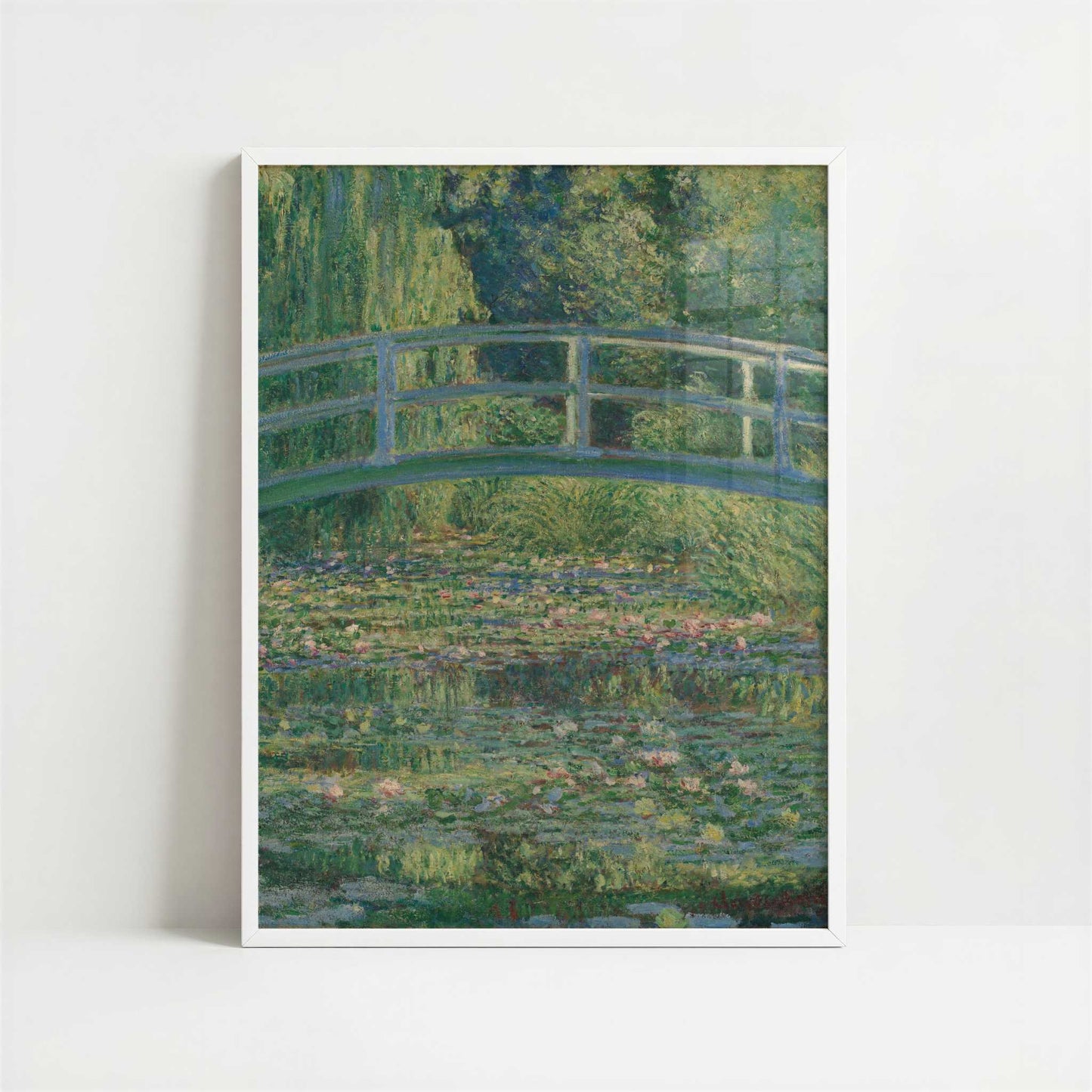 Japanese Bridge & Water-lilies 2 (1899) by Claude Monet – Art Print - Art print in white frame