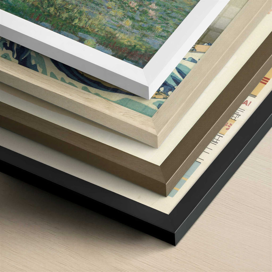Japanese Bridge & Water-lilies 2 (1899) by Claude Monet – Art Print - Close-up detail of the different frames