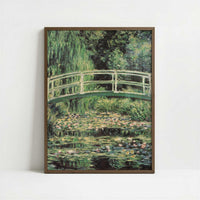 Japanese Bridge & Water-lilies, Harmony in Green (1899) by Claude Monet – Art Print - Art print in dark wood frame