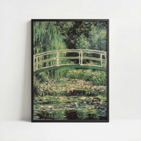 Japanese Bridge & Water-lilies, Harmony in Green (1899) by Claude Monet – Art Print - Art print in black frame