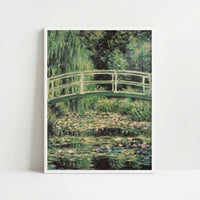 Japanese Bridge & Water-lilies, Harmony in Green (1899) by Claude Monet – Art Print - Art print in white frame