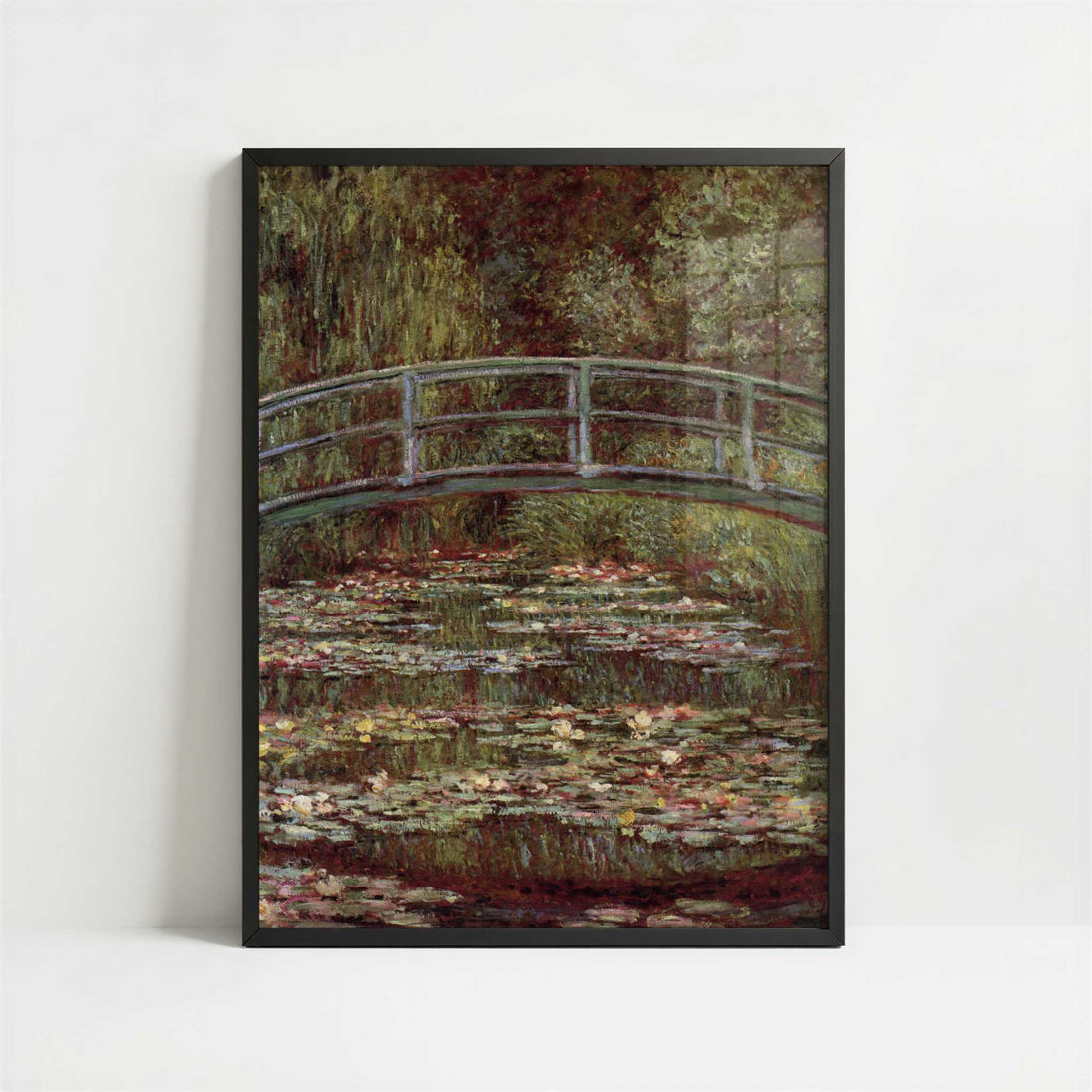 Japanese Bridge & Water Lilies (1899) by Claude Monet – Art Print - Art print in black frame