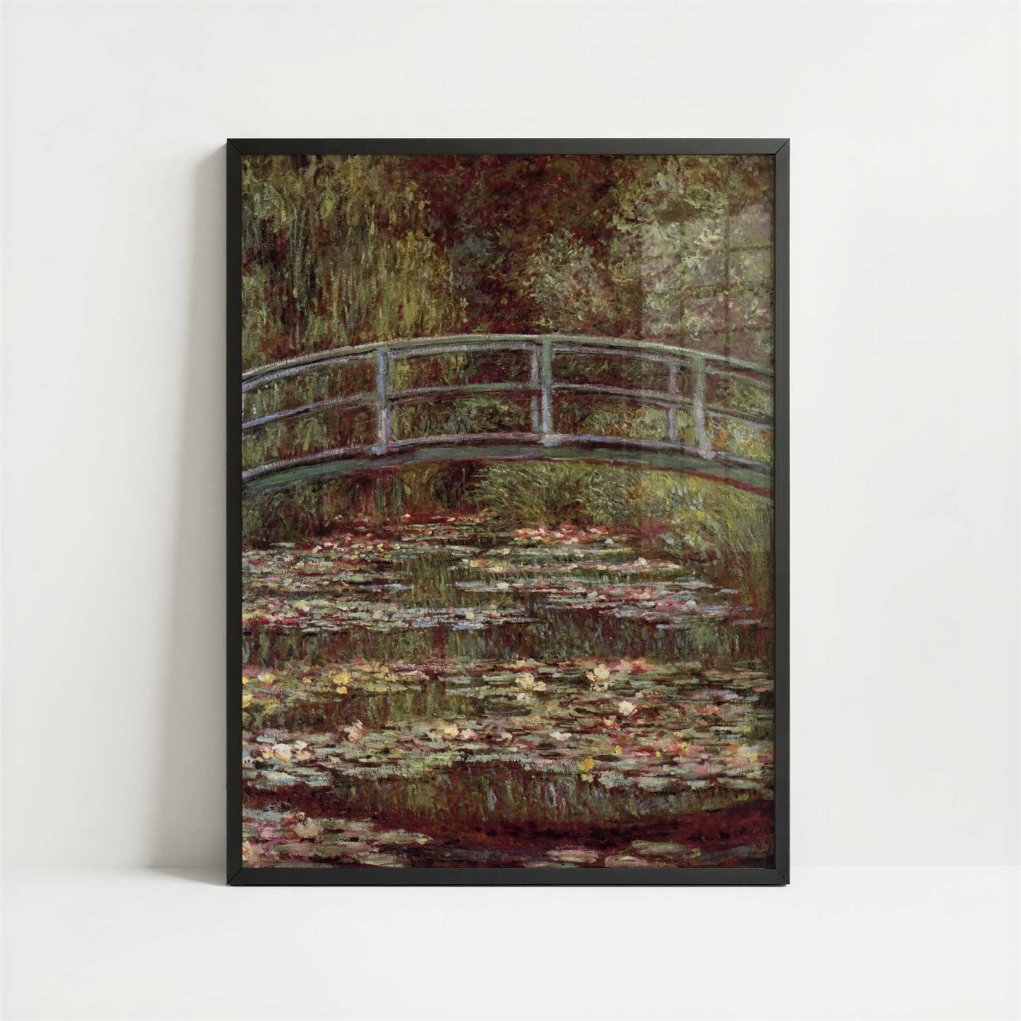 Japanese Bridge & Water Lilies (1899) by Claude Monet – Art Print - Art print in black frame