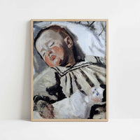 Jean Sleeping (1868) by Claude Monet – Art Print - Art print in oak frame