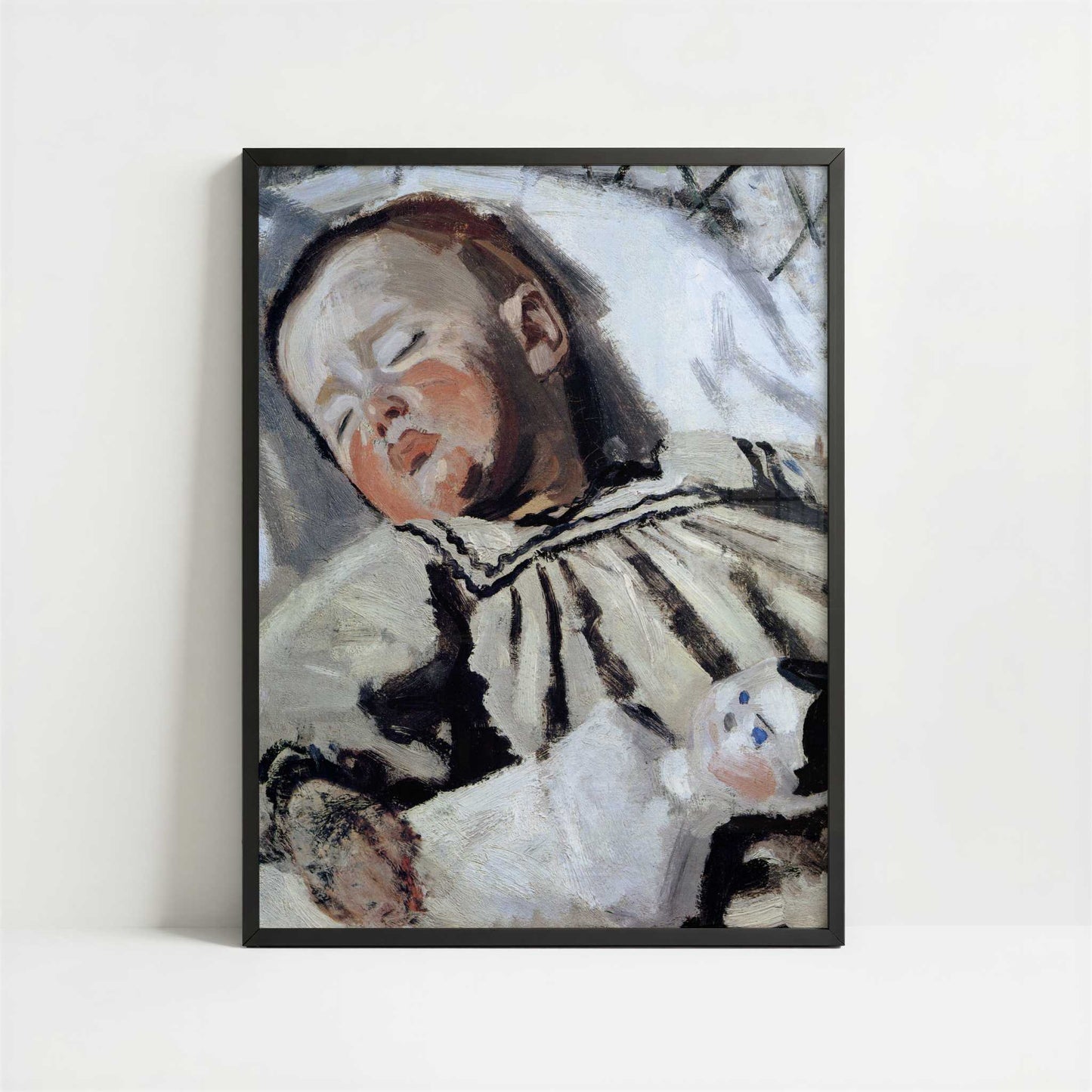 Jean Sleeping (1868) by Claude Monet – Art Print - Art print in black frame