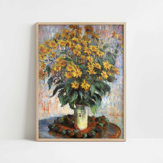 Jerusalem Artichokes (1880) by Claude Monet – Art Print - Art print in oak frame