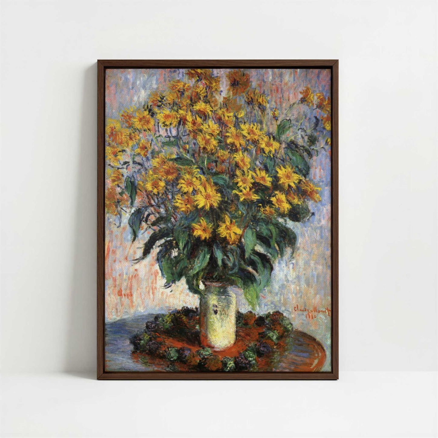 Framed Canvas - Framed canvas in dark wood color frame