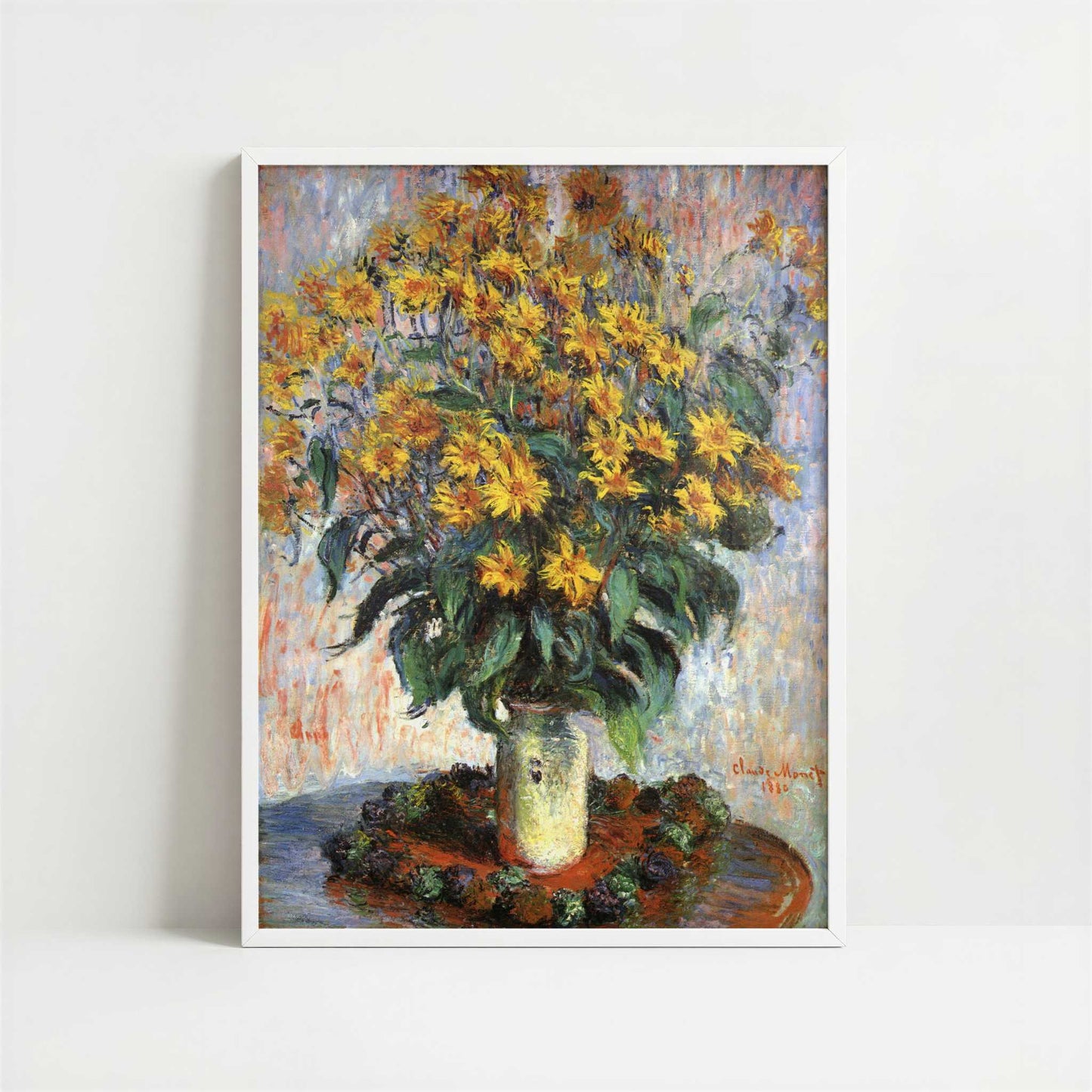 Jerusalem Artichokes (1880) by Claude Monet – Art Print - Art print in white frame