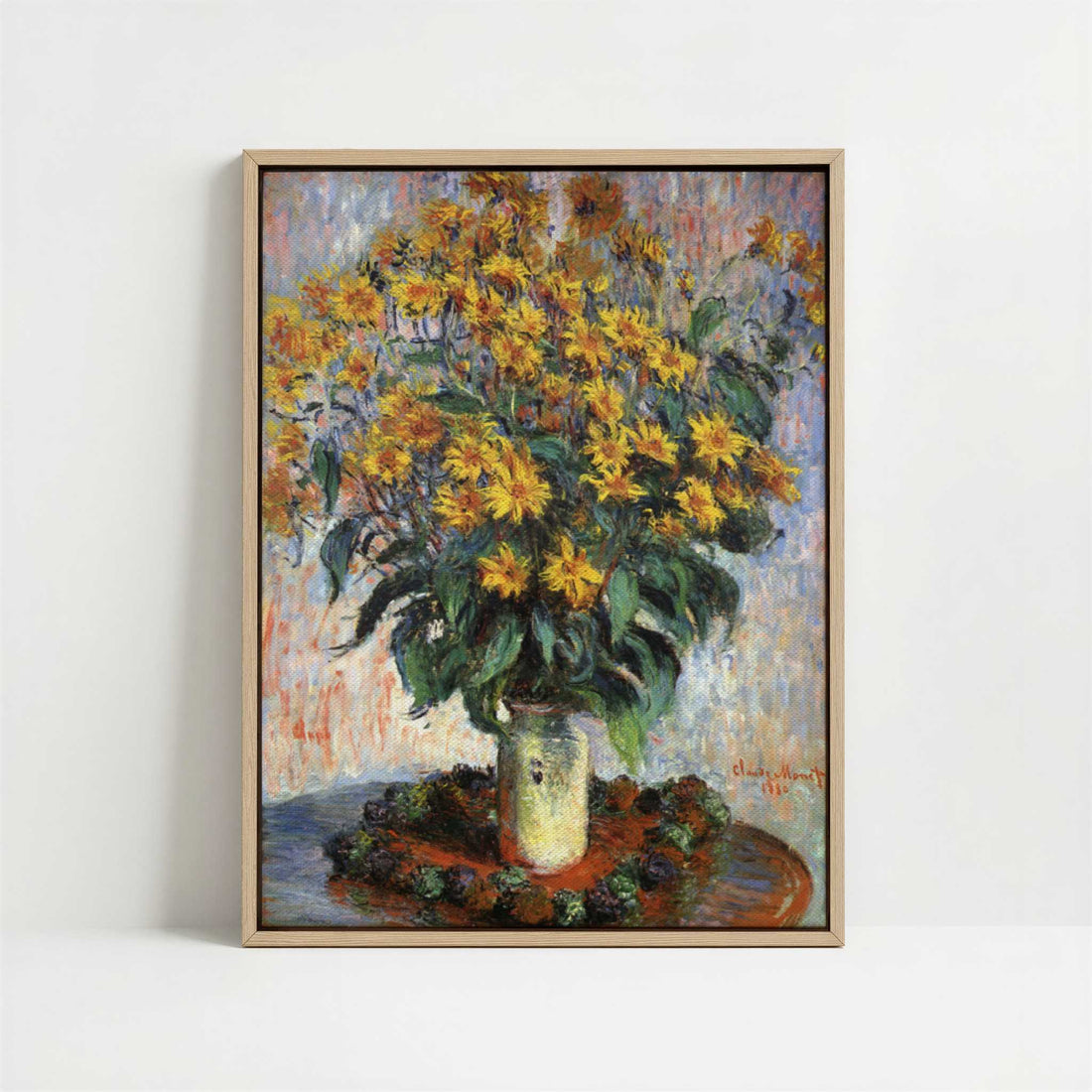 Framed Canvas - Framed canvas in oak color frame