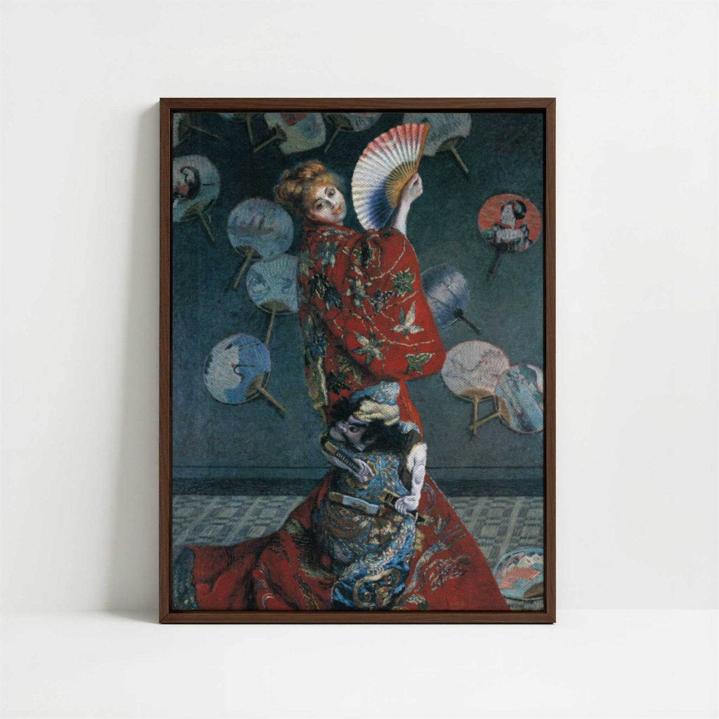 Framed Canvas - Framed canvas in dark wood color frame