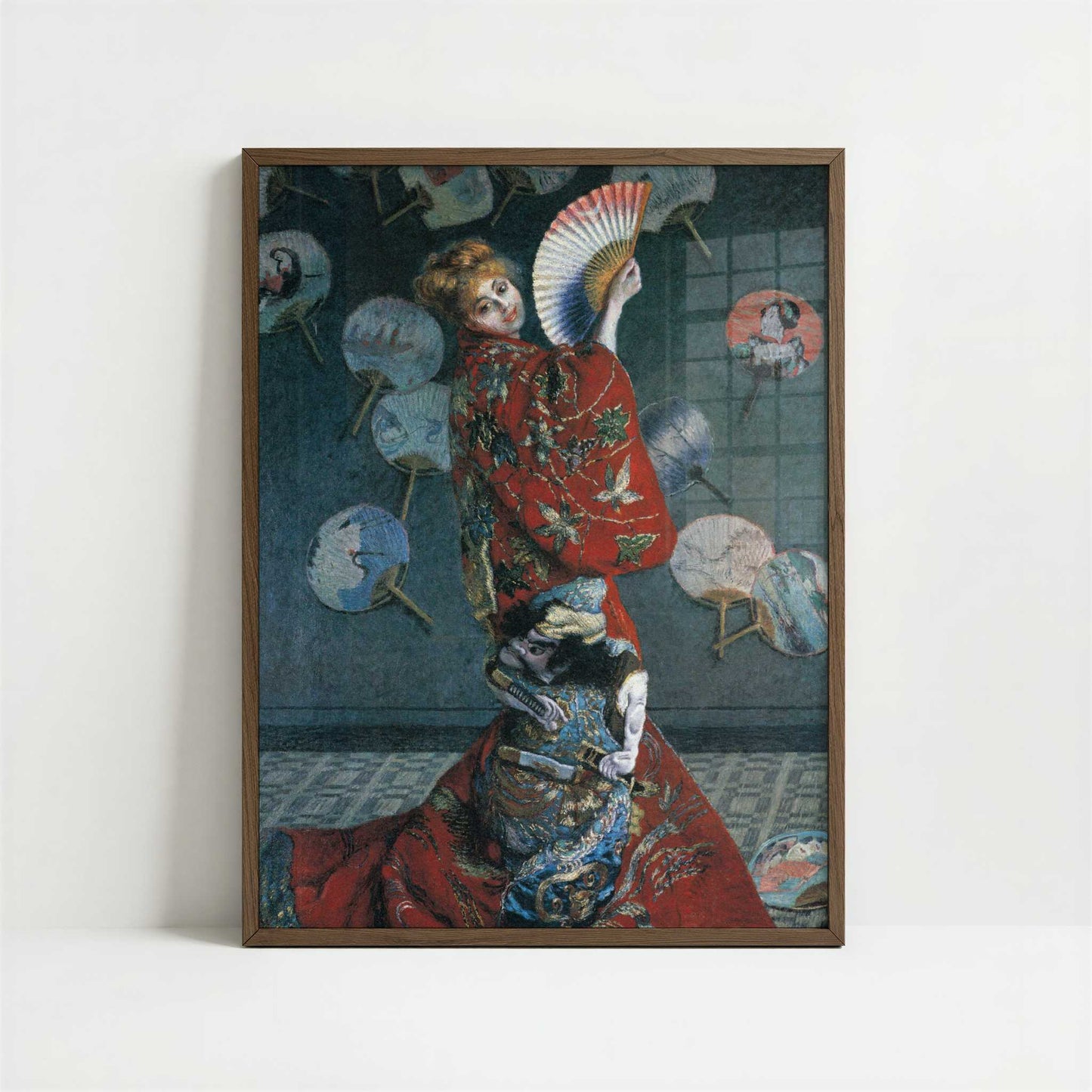 La Japonaise (1876) by Claude Monet – Art Print - Art print in dark wood frame
