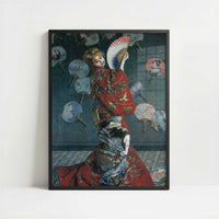 La Japonaise (1876) by Claude Monet – Art Print - Art print in black frame