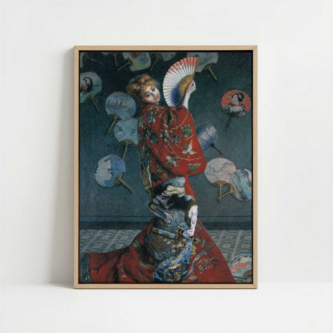 Framed Canvas - Framed canvas in oak color frame