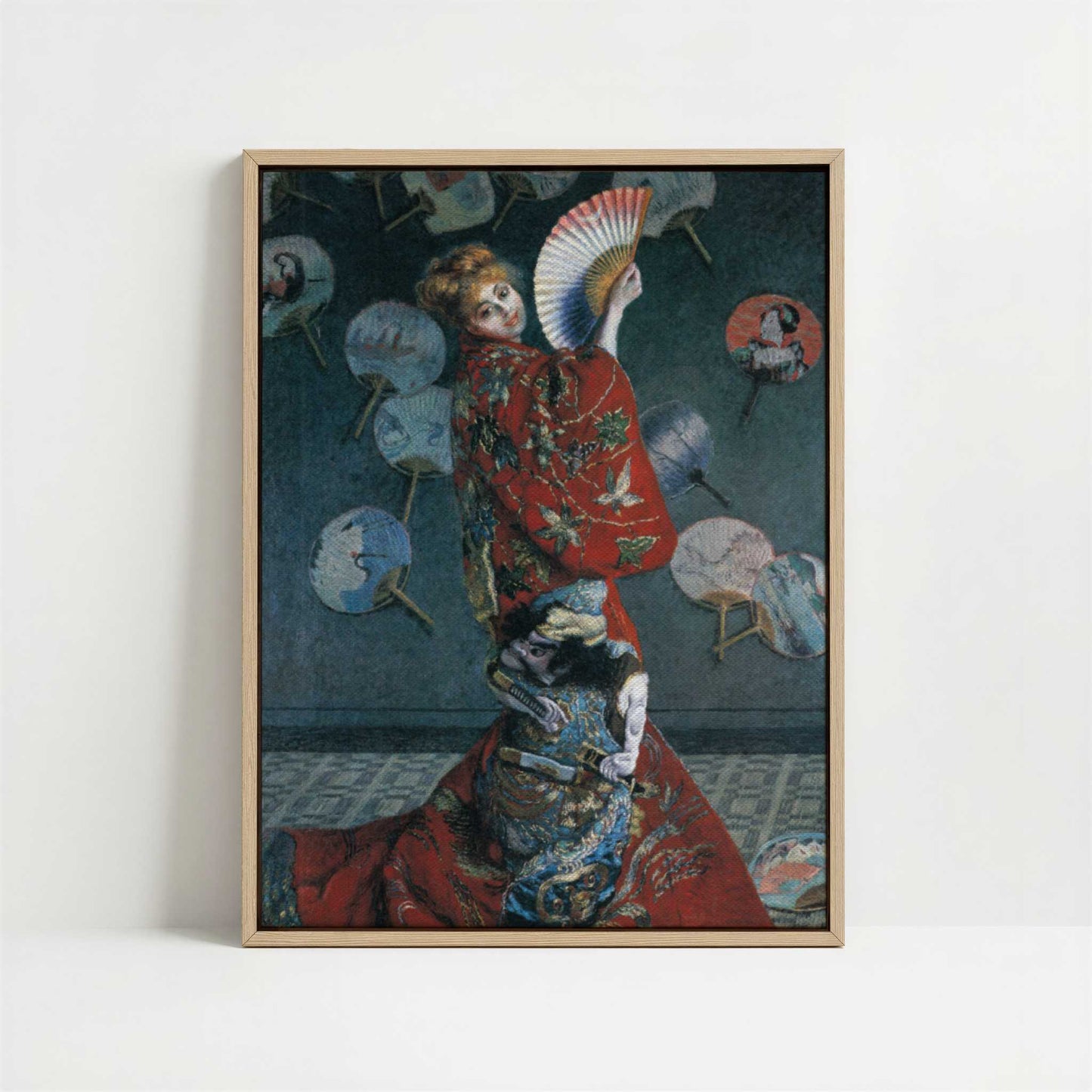 Framed Canvas - Framed canvas in oak color frame