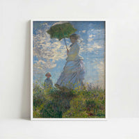 Lady with Parasol (1886) by Claude Monet – Art Print - Art print in white frame