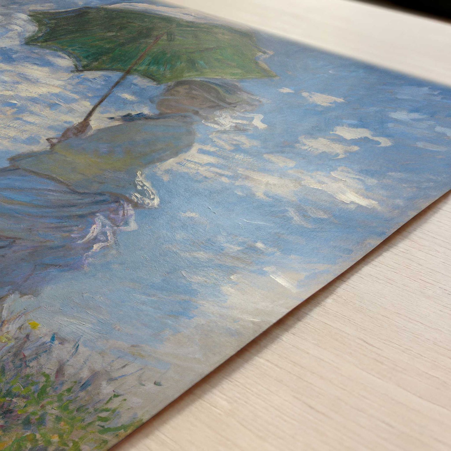Lady with Parasol (1886) by Claude Monet – Art Print - Close-up detail of the art print
