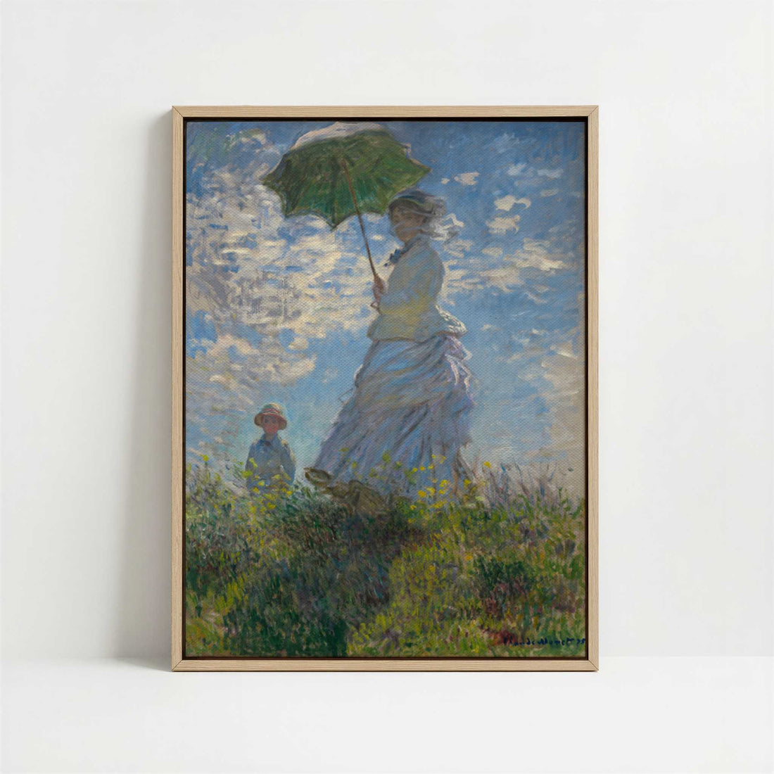 Framed Canvas - Framed canvas in oak color frame