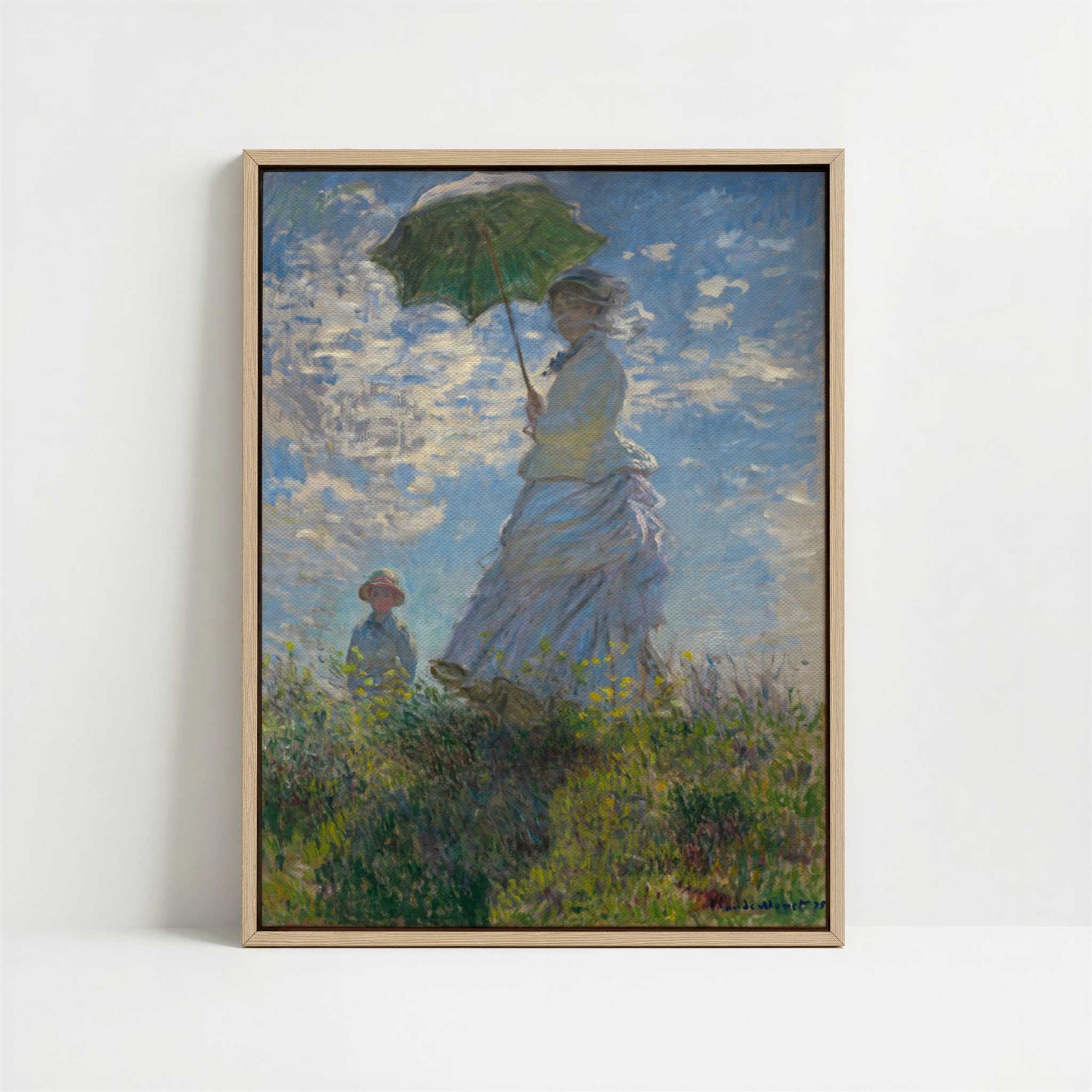 Framed Canvas - Framed canvas in oak color frame