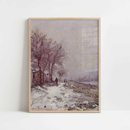 Lavacourt in Winter (1879) by Claude Monet – Art Print - Art print in oak frame