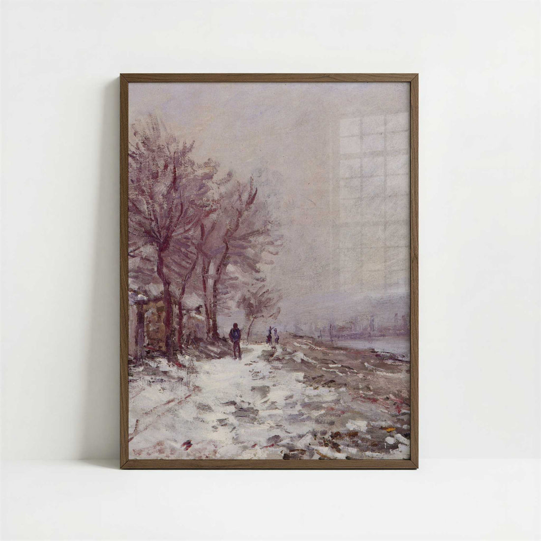 Lavacourt in Winter (1879) by Claude Monet – Art Print - Art print in dark wood frame