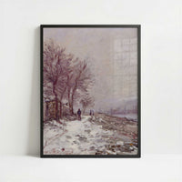 Lavacourt in Winter (1879) by Claude Monet – Art Print - Art print in black frame