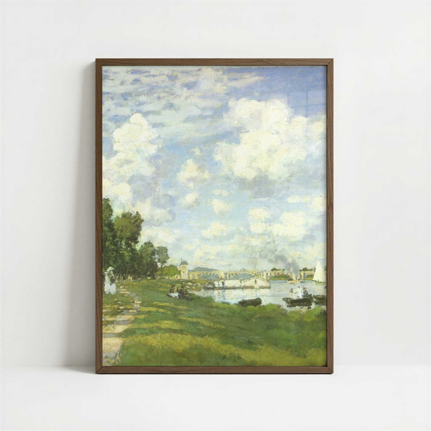 Le Bassin D'Argenteuil (1874) by Claude Monet – Art Print - Art print in dark wood frame