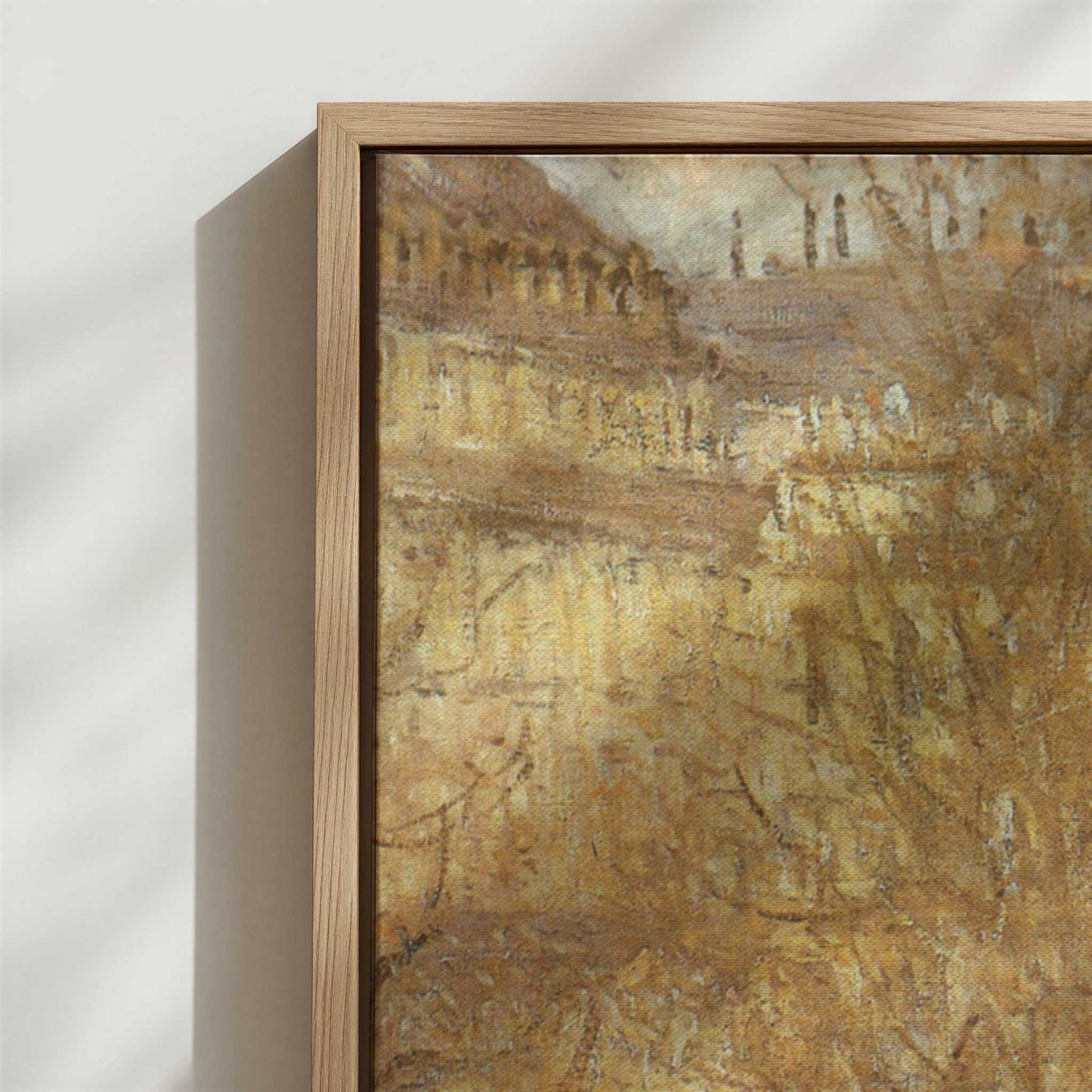 Framed Canvas - Close-up detail and texture of the framed canvas
