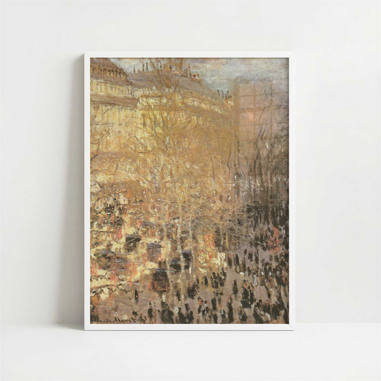 Le Boulevard des Capucines (1873) by Claude Monet – Art Print - Art print in white frame