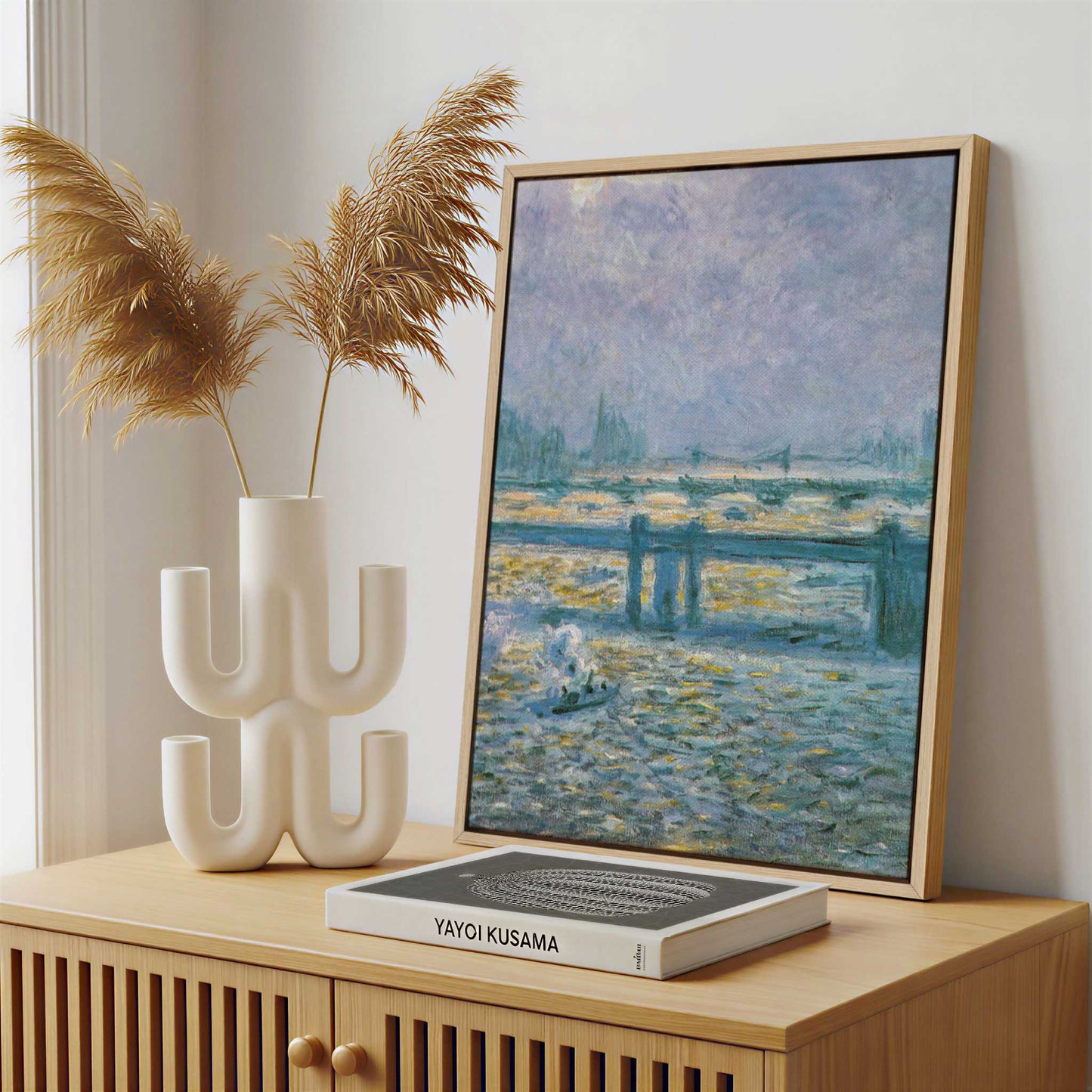 Framed Canvas - Framed canvas in a stylish interior setting