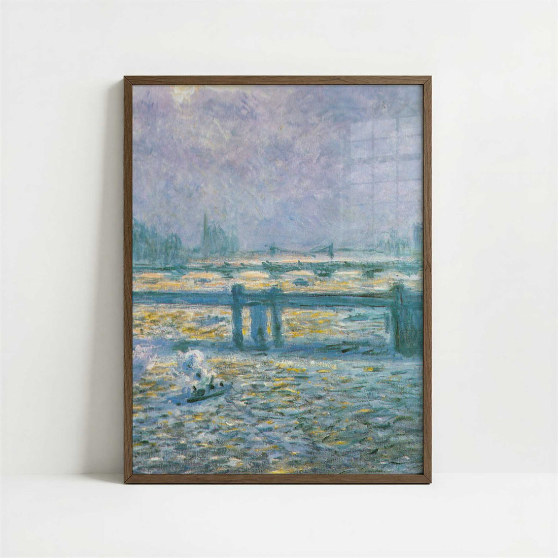 London, Charing Cross Bridge (1901-2) by Claude Monet – Art Print - Art print in dark wood frame