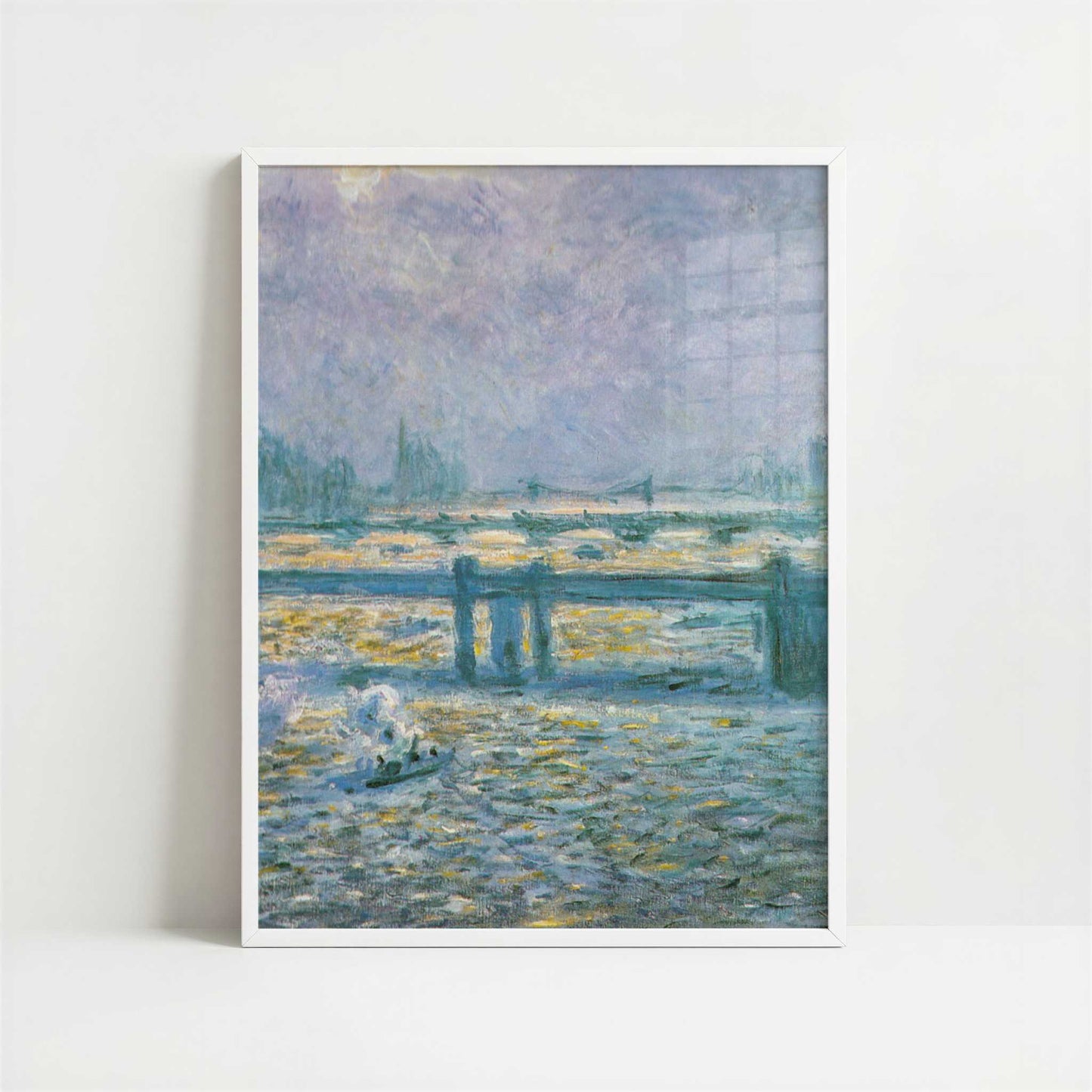 London, Charing Cross Bridge (1901-2) by Claude Monet – Art Print - Art print in white frame