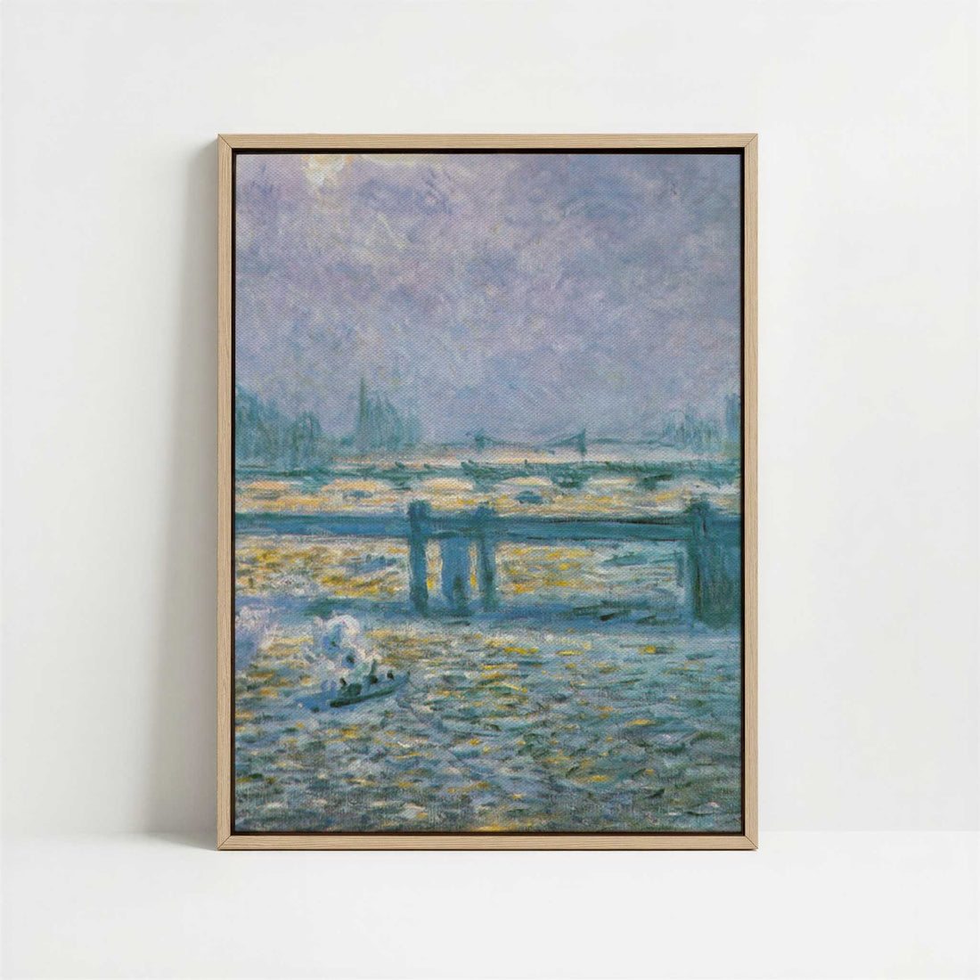 Framed Canvas - Framed canvas in oak color frame