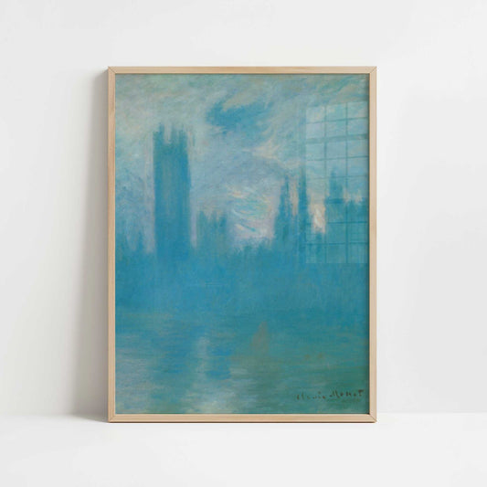 London, Houses of Parliament (1900-1) by Claude Monet – Art Print - Art print in oak frame
