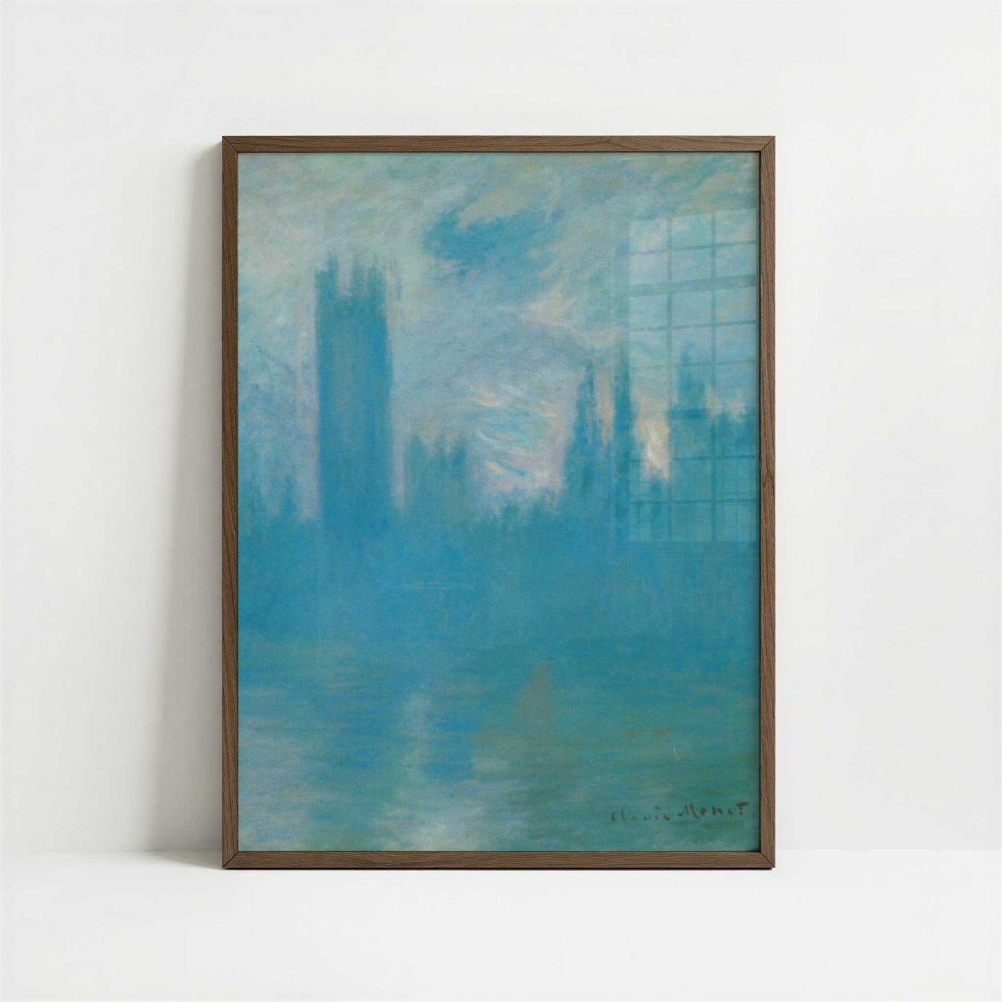 London, Houses of Parliament (1900-1) by Claude Monet – Art Print - Art print in dark wood frame