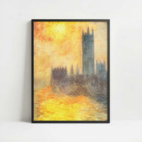 London, Houses of Parliament at Sunset (1904) by Claude Monet – Art Print - Art print in black frame