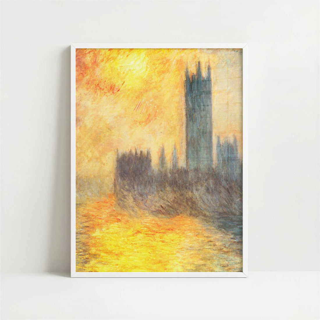 London, Houses of Parliament at Sunset (1904) by Claude Monet – Art Print - Art print in white frame