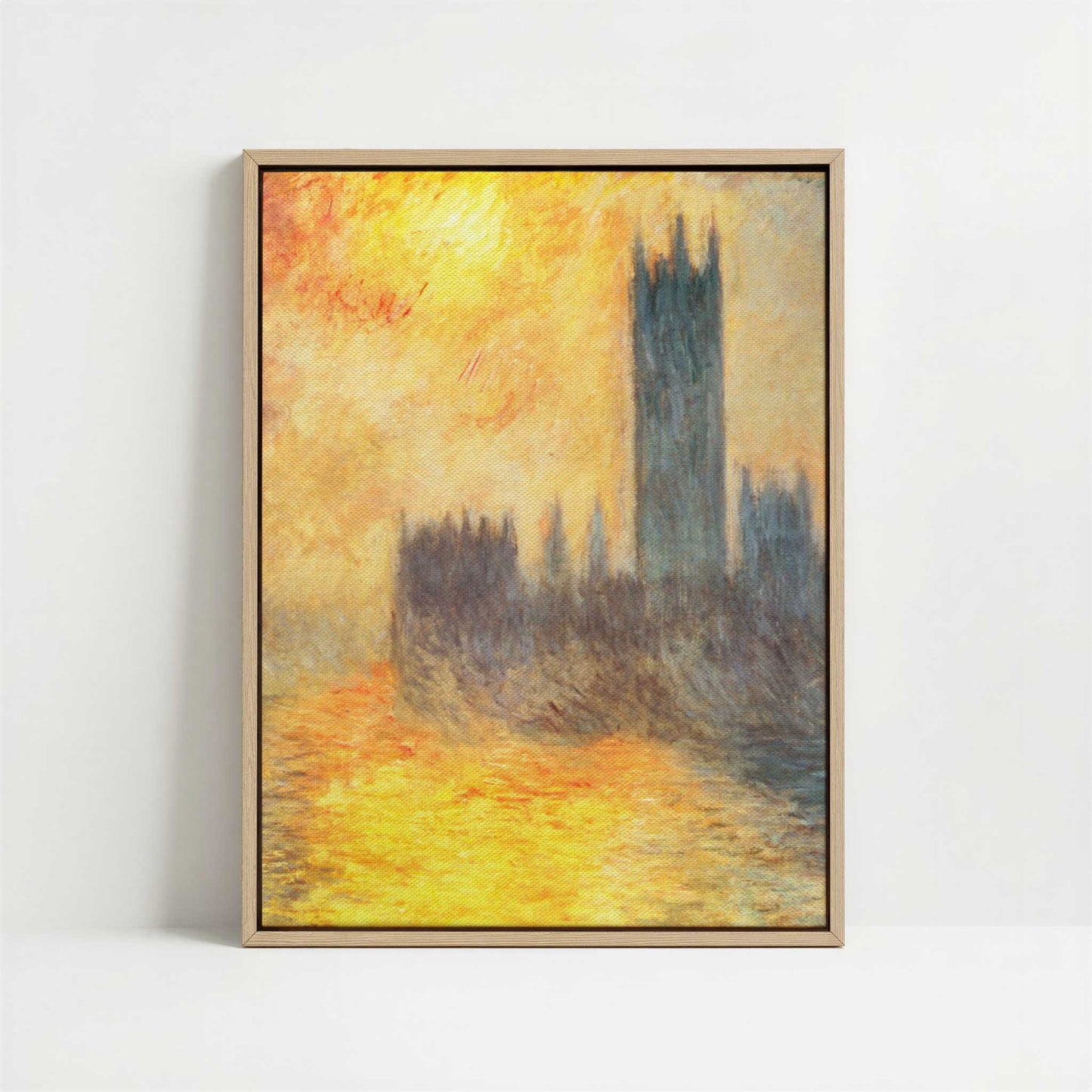 Framed Canvas - Framed canvas in oak color frame