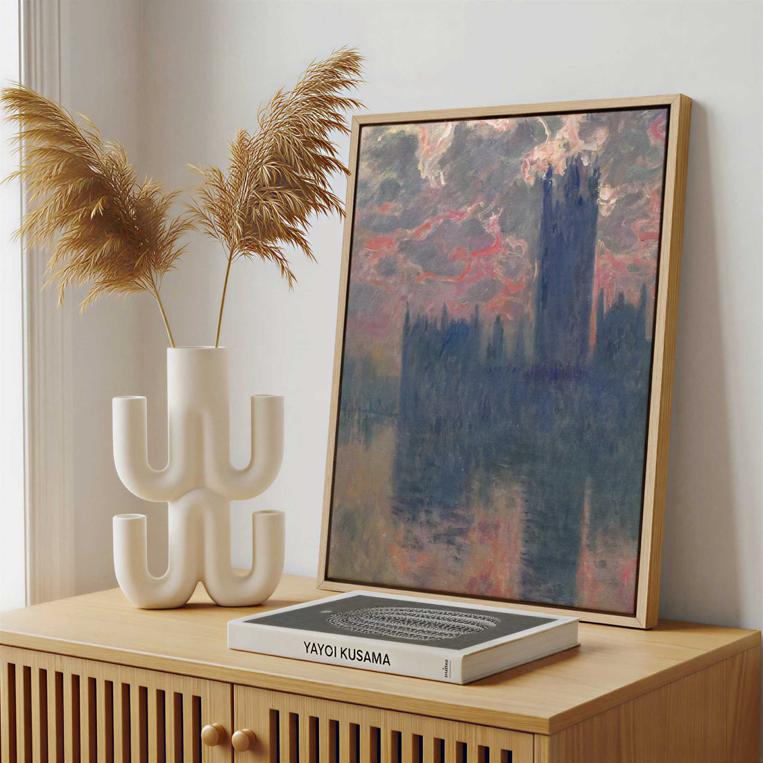 Framed Canvas - Framed canvas in a stylish interior setting