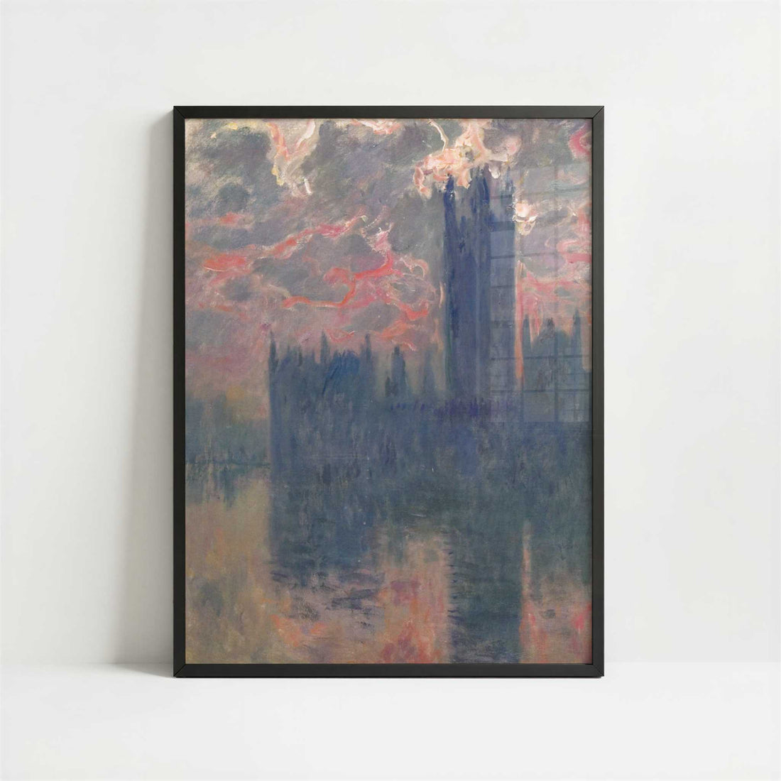 London, Houses of Parliament, Sunset (1902) by Claude Monet – Art Print - Art print in black frame