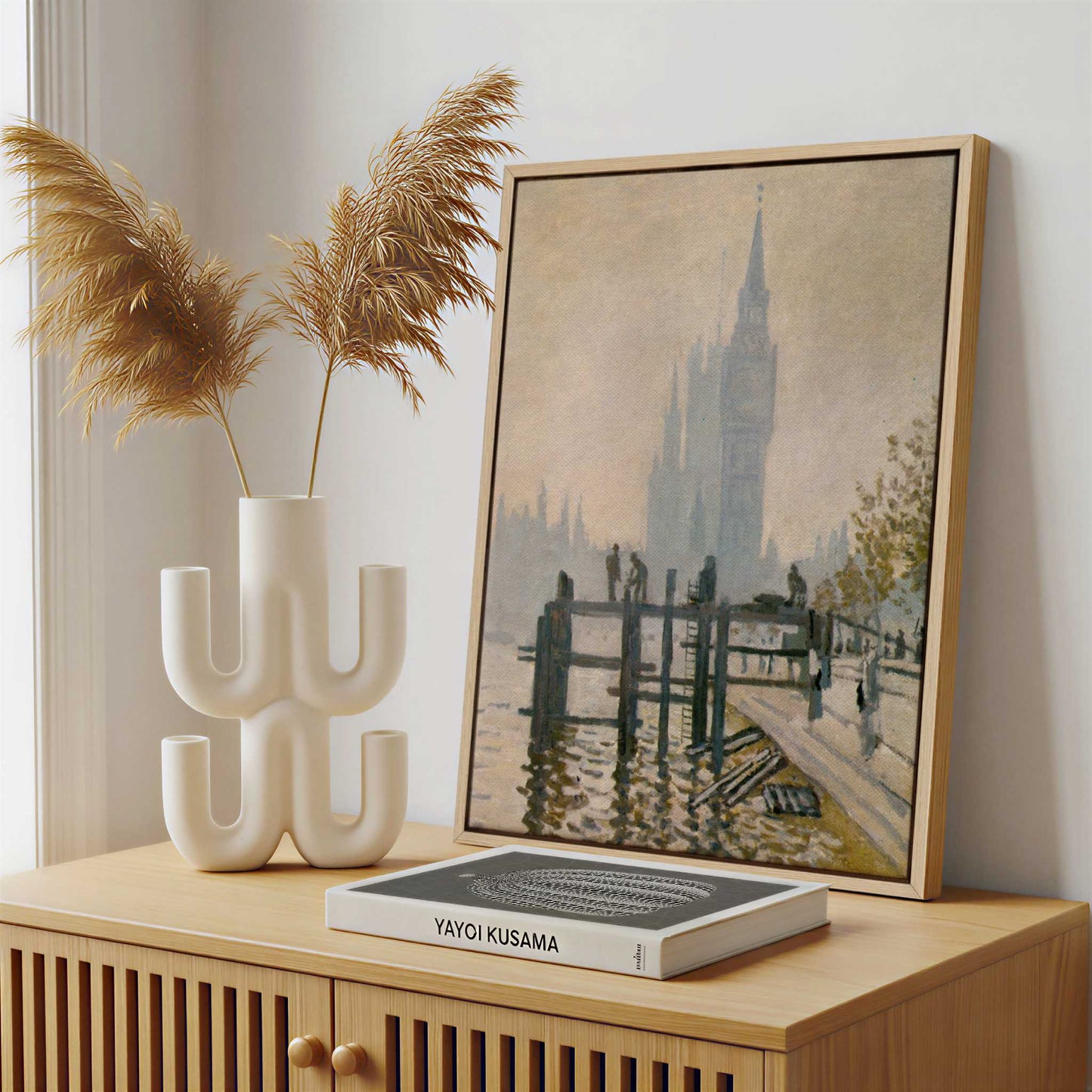 Framed Canvas - Framed canvas in a stylish interior setting